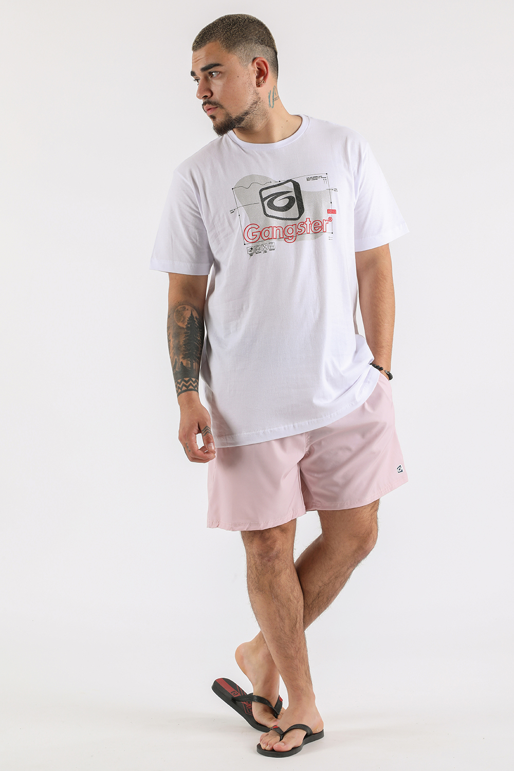 PLUS POLERA MC BASICA COSMIC BLANCO GANGSTER - 4