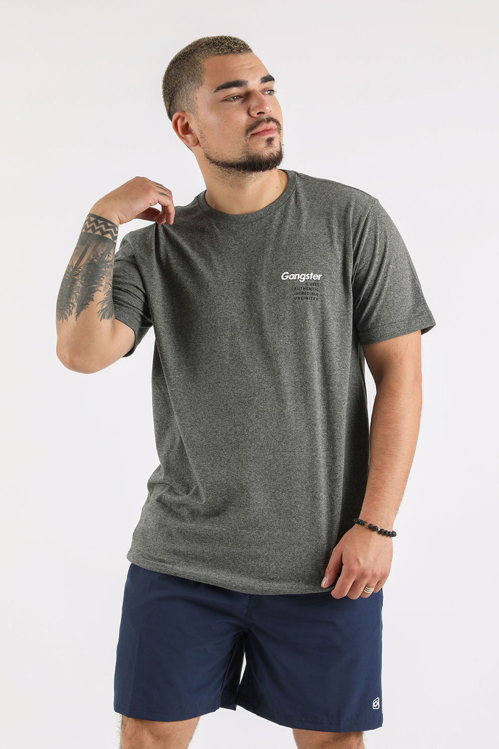 POLERA MC BASICA ICONIC GRIS GANGSTER - 1