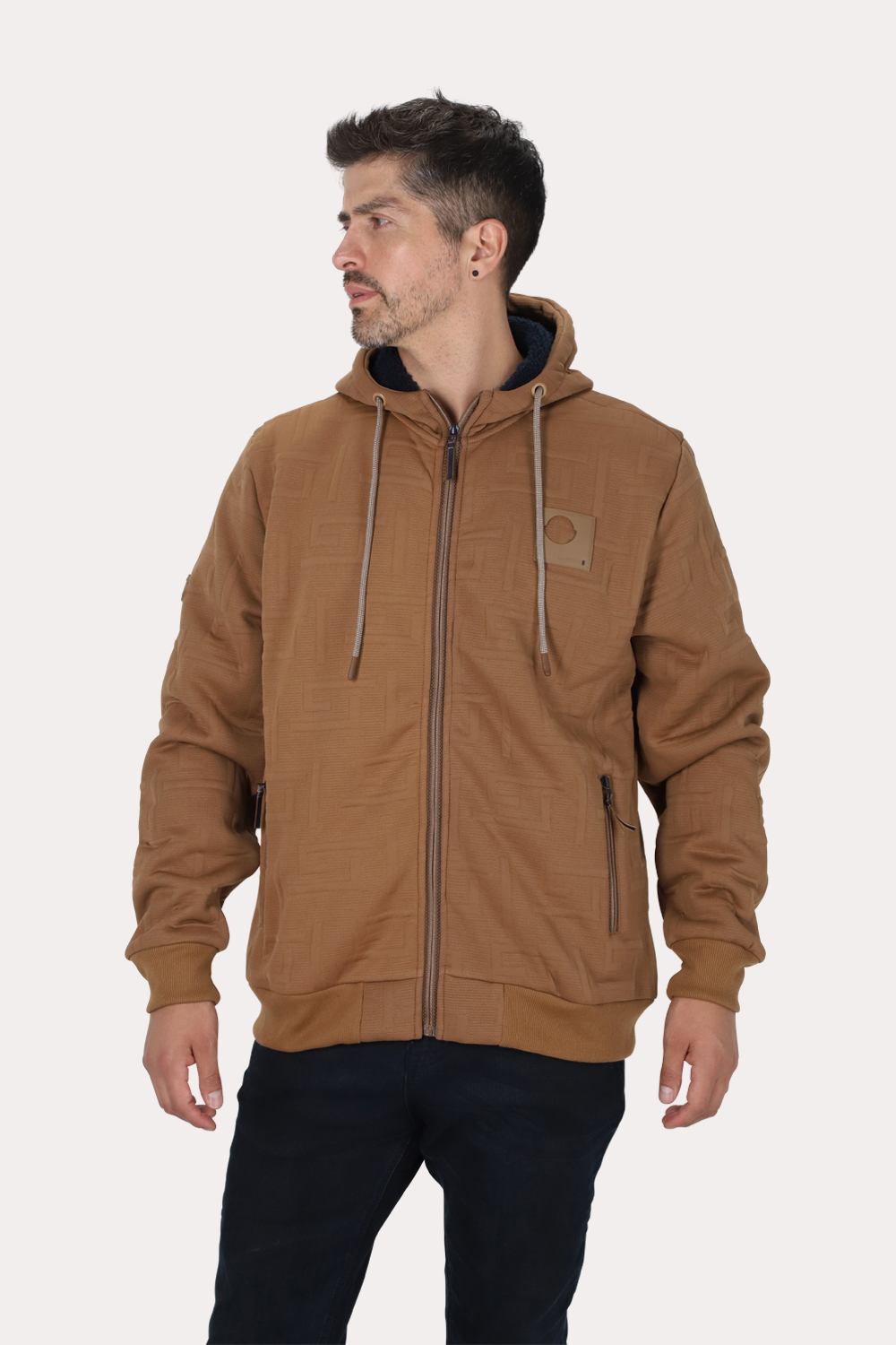 POLERON FULL ZIPPER JACQUARD SHERPA ASTRO AZUL GANGSTER - 1