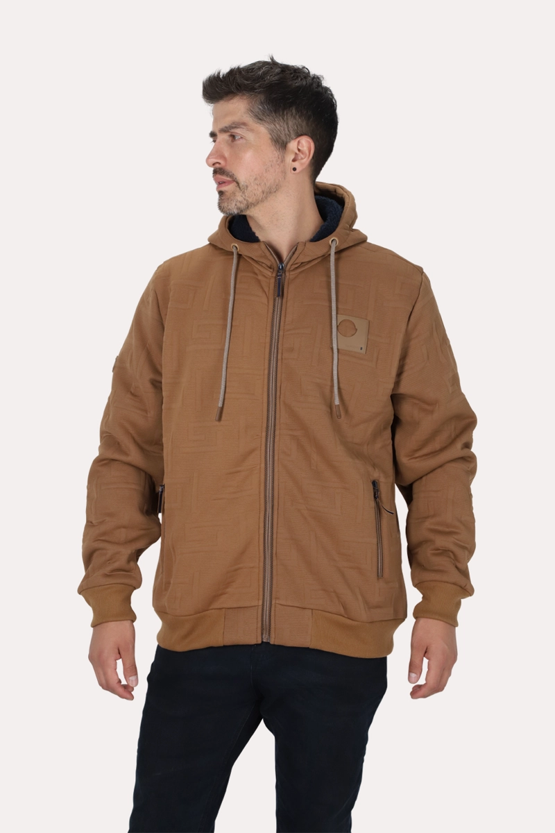 POLERON FULL ZIPPER JACQUARD SHERPA ASTRO AZUL GANGSTER - 1