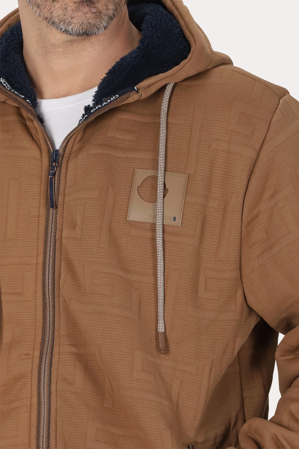 POLERON FULL ZIPPER JACQUARD SHERPA ASTRO AZUL GANGSTER - 3