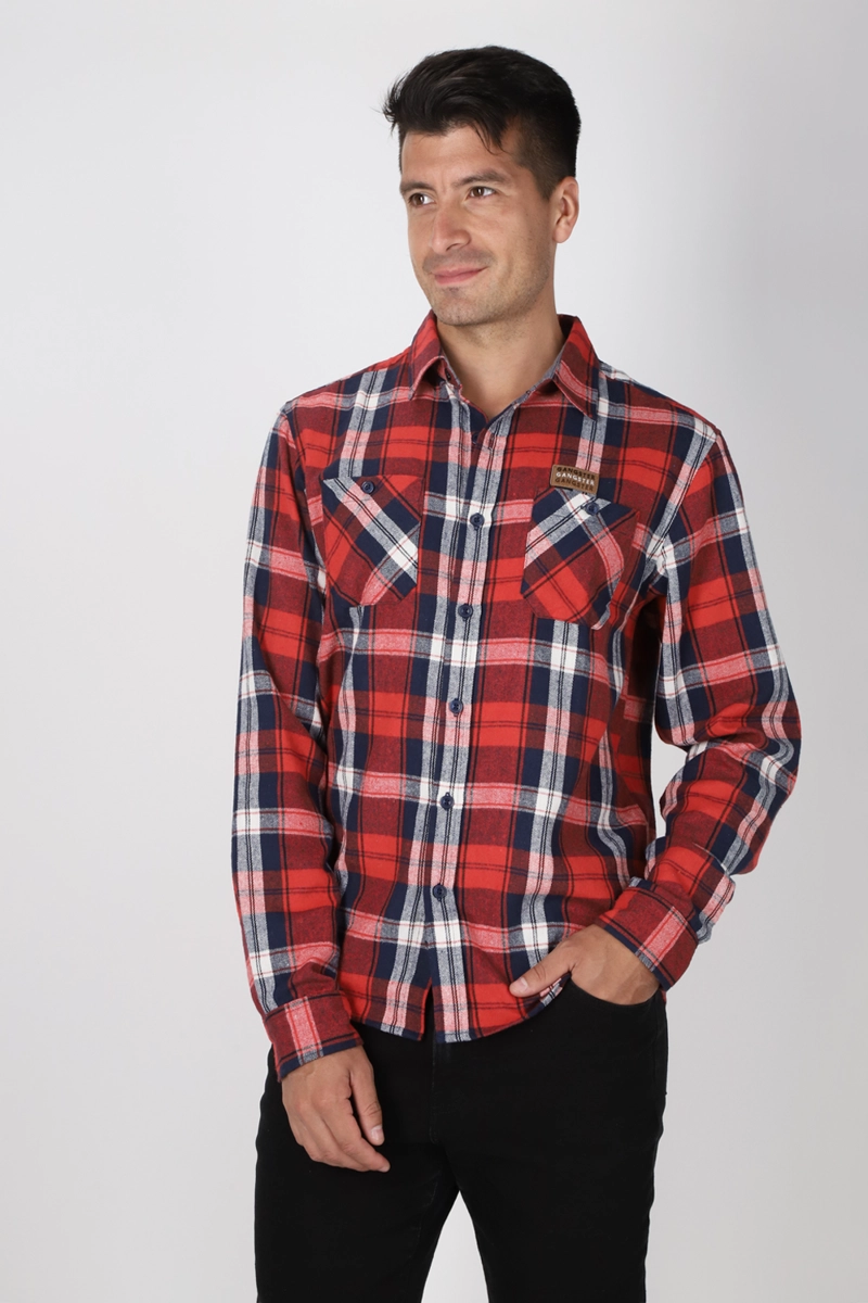 CAMISA FRANELA  ML FIRESIDE ROJO GANGSTER