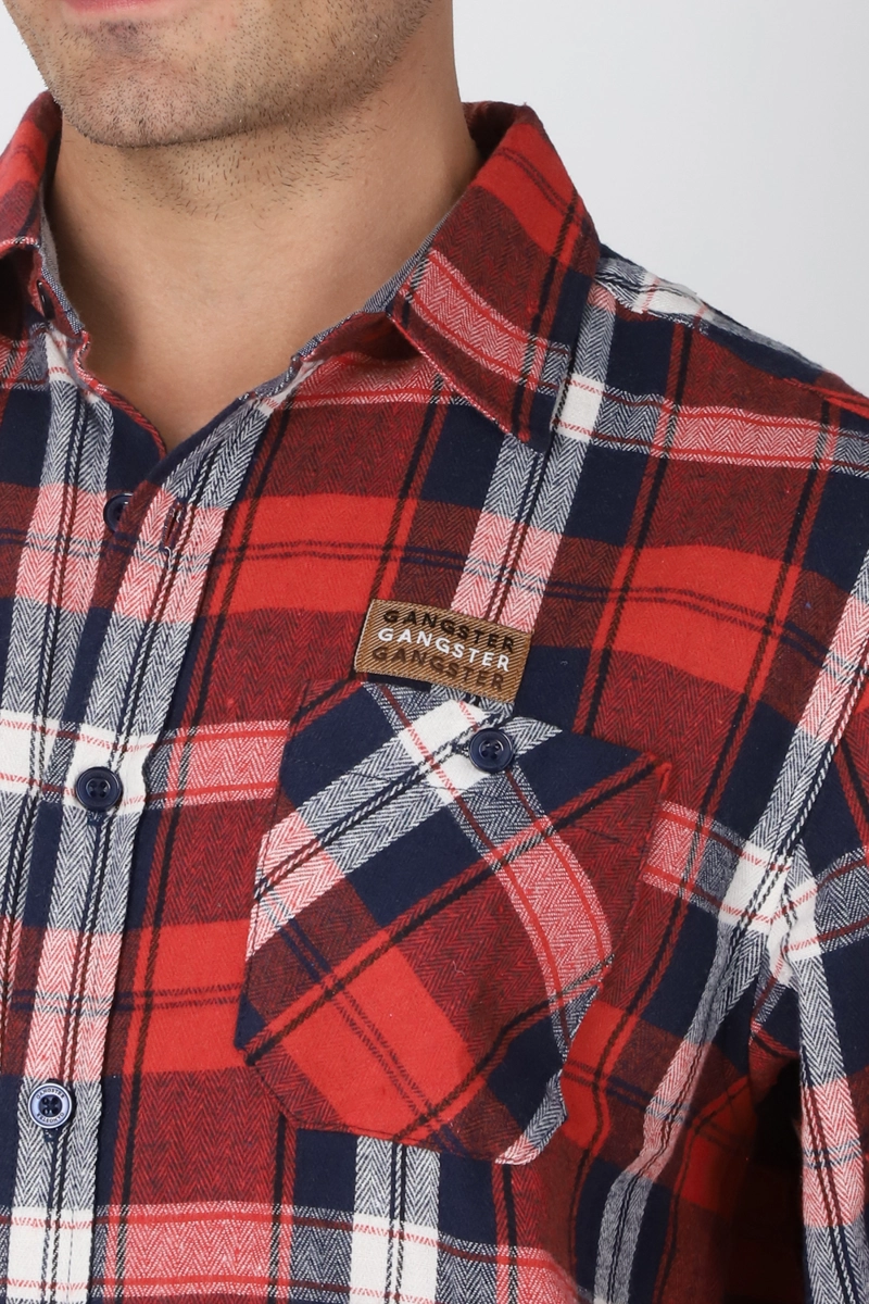 CAMISA FRANELA  ML FIRESIDE ROJO GANGSTER - 3