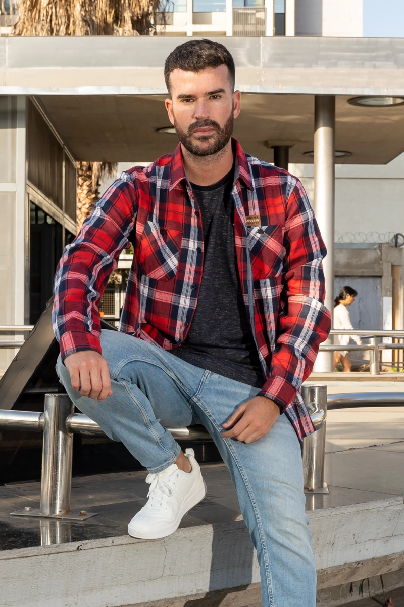CAMISA FRANELA  ML FIRESIDE ROJO GANGSTER - 5