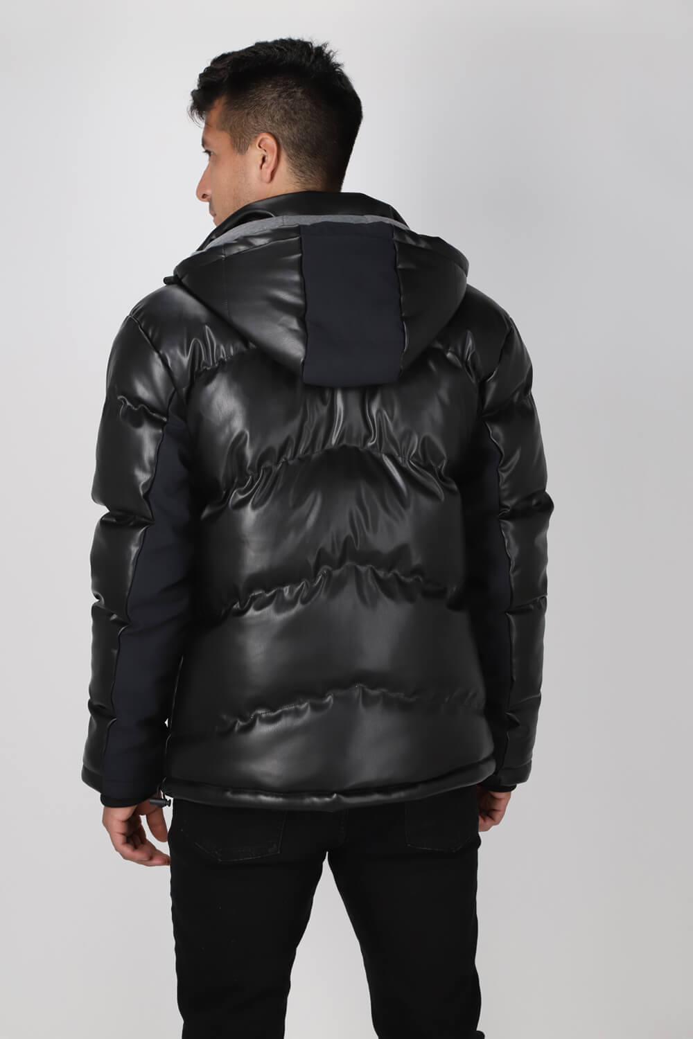 CHAQUETA PU PUFFA NEGRO GANGSTER - 2