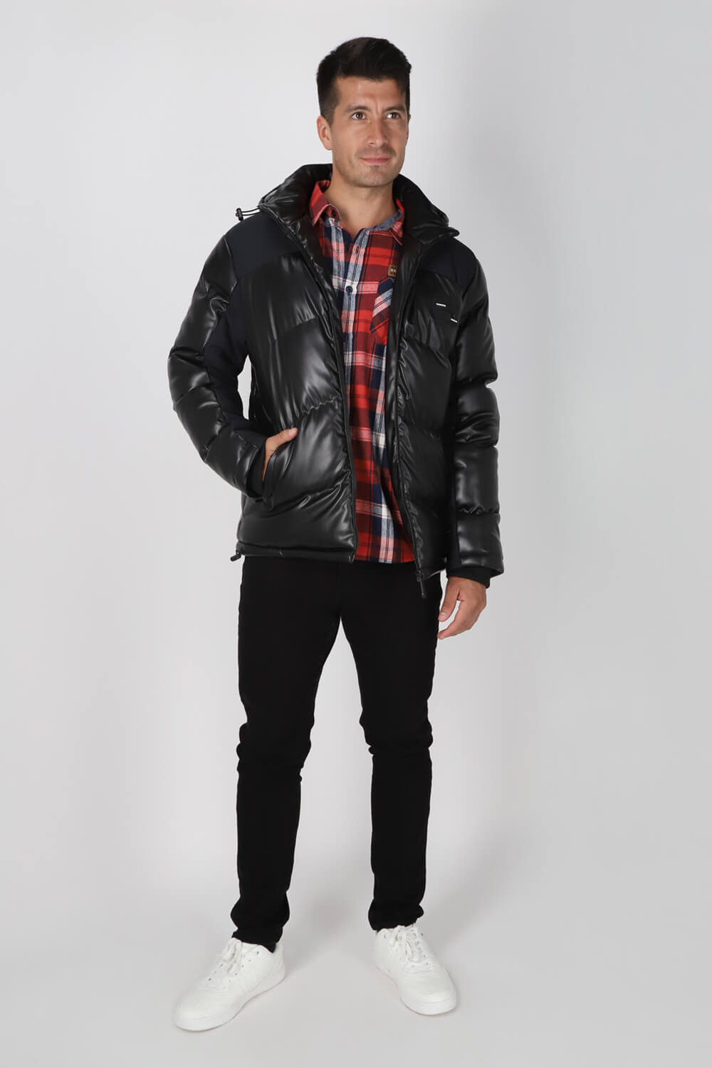 CHAQUETA PU PUFFA NEGRO GANGSTER - 3