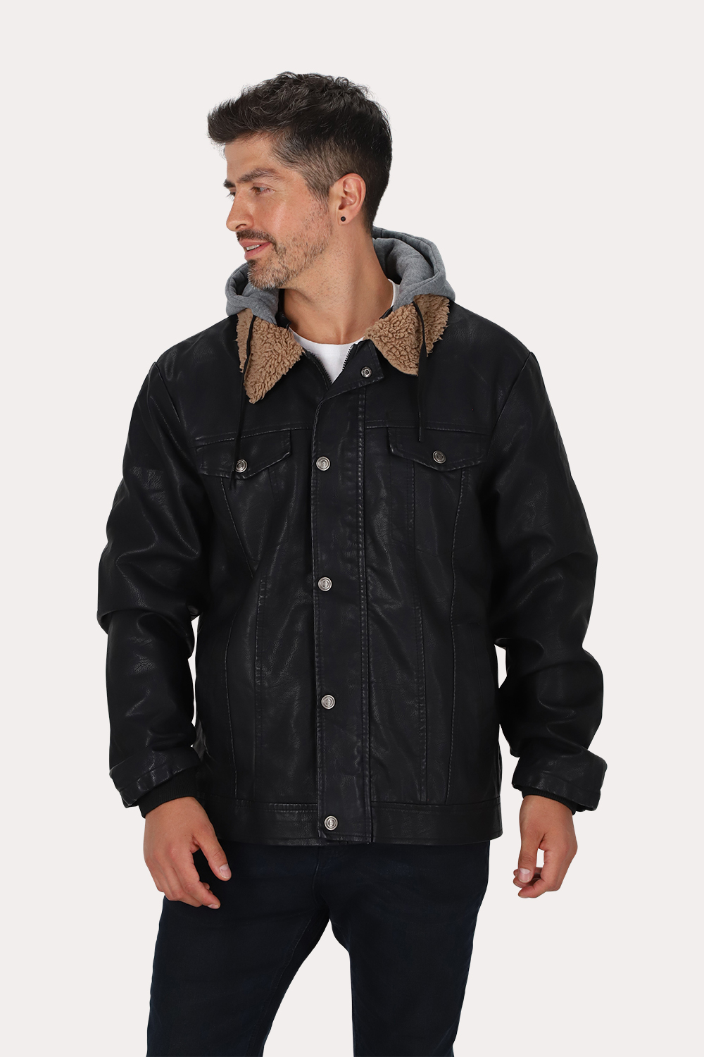 CHAQUETA PU HIGHWAY NEGRO GANGSTER - 1