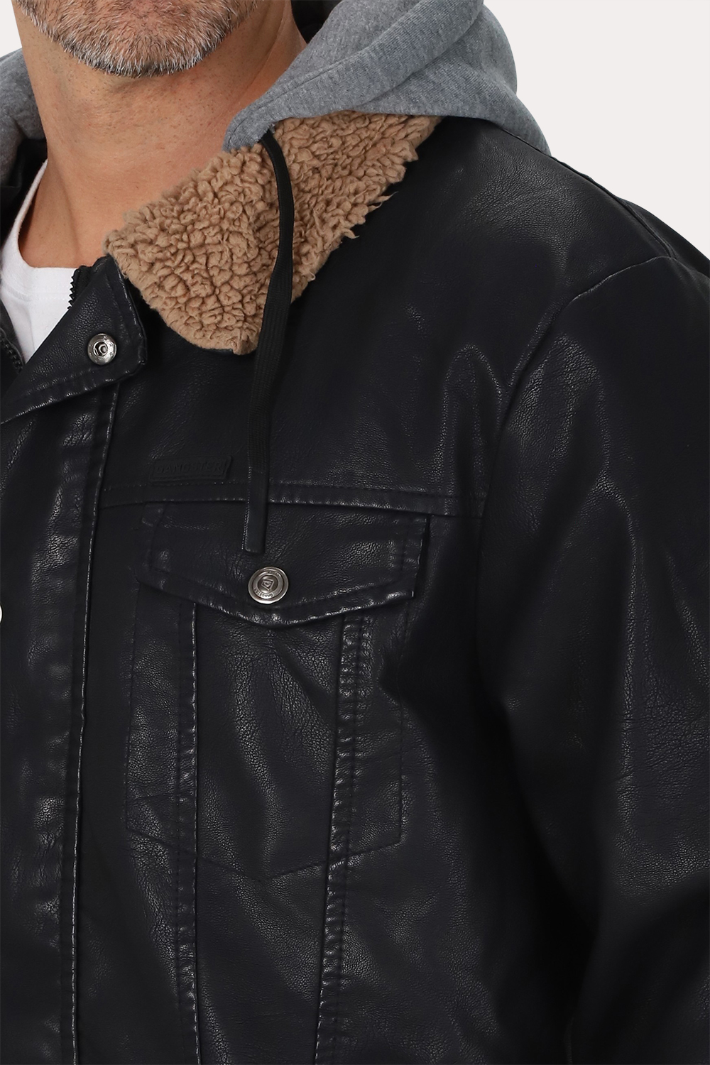 CHAQUETA PU HIGHWAY NEGRO GANGSTER - 3