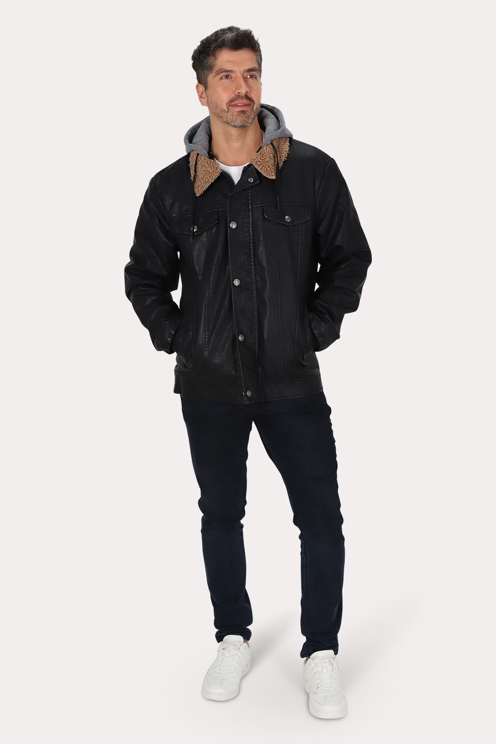 CHAQUETA PU HIGHWAY NEGRO GANGSTER - 4