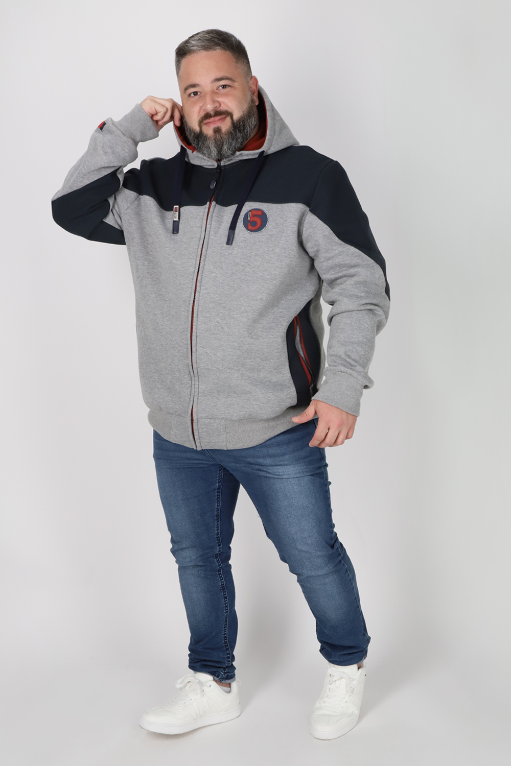 POLERON FULL ZIPPER TEMPER GRIS GANGSTER - 4