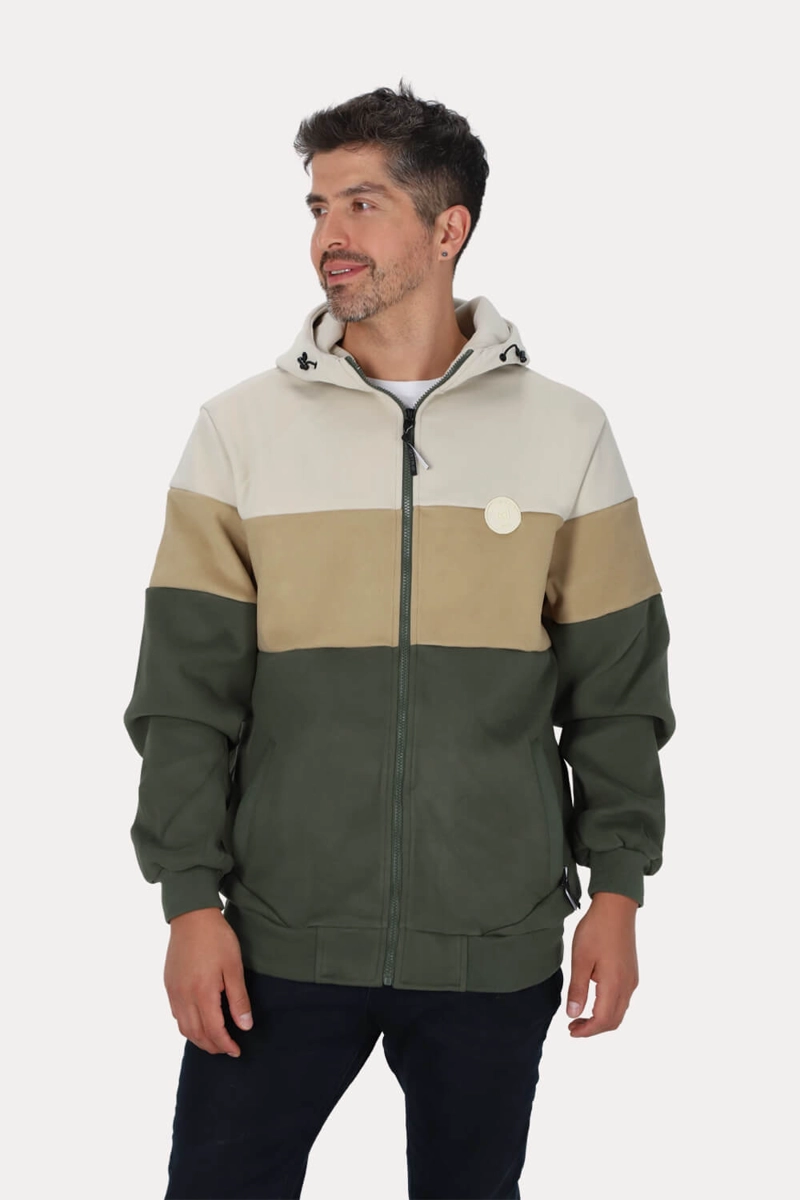 POLERON FULL ZIPPER PEACHY AZUL GANGSTER - 1