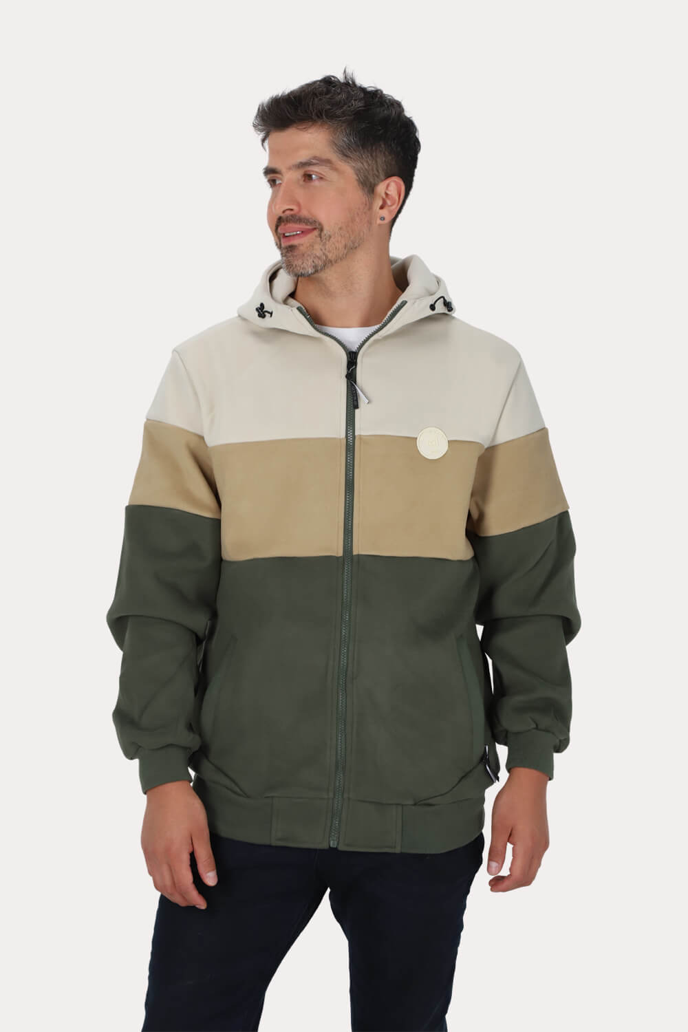 POLERON FULL ZIPPER PEACHY VERDE GANGSTER - 1