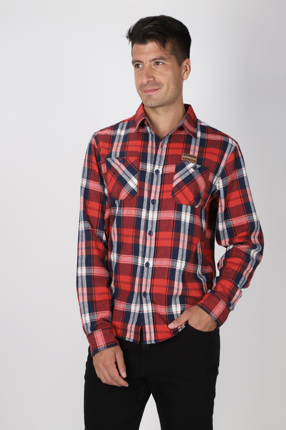 PLUS CAMISA  ML FRANELA  FIRESIDE ROJO GANGSTER - 1