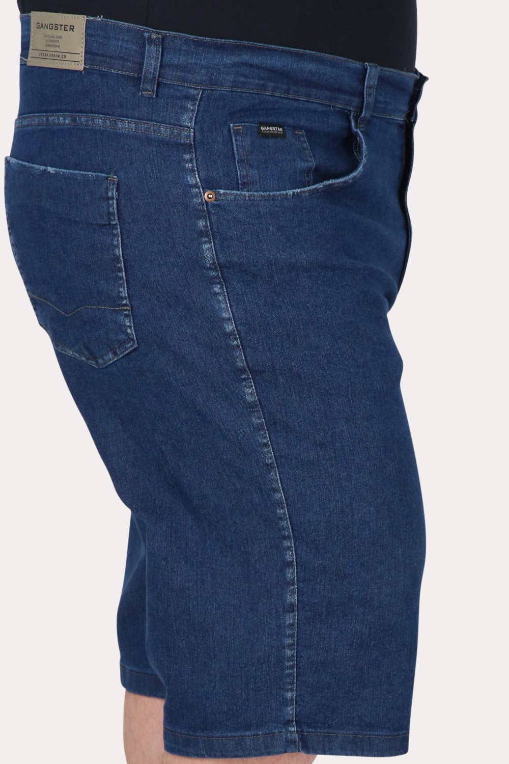 PLUS SHORT BERMUDA HOMBRE GANGSTER AZUL DENIN LISO RELA - 3