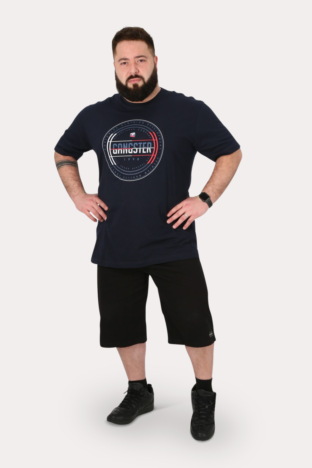 PLUS SHORT BERMUDA HOMBRE GANGSTER NEGRO CANVAS OBLACK - 4