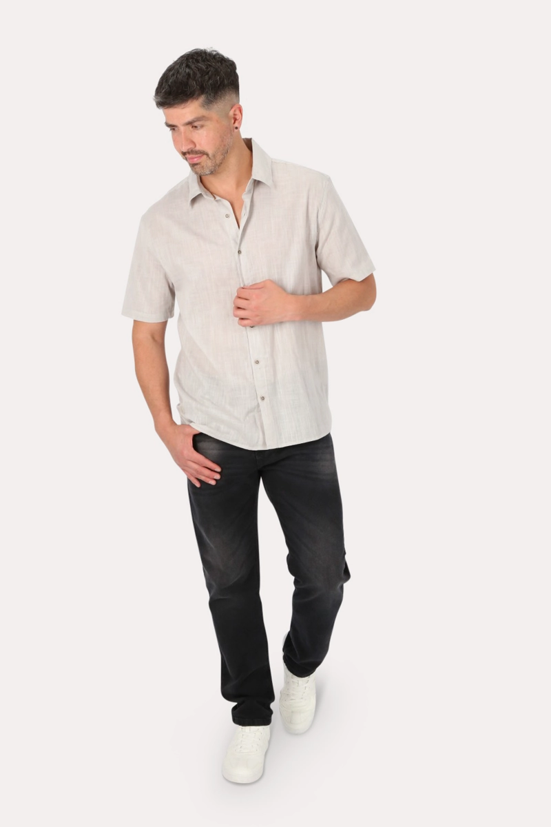 CAMISA MC ALGODON FERRUGEM GRIS GANGSTER - 4