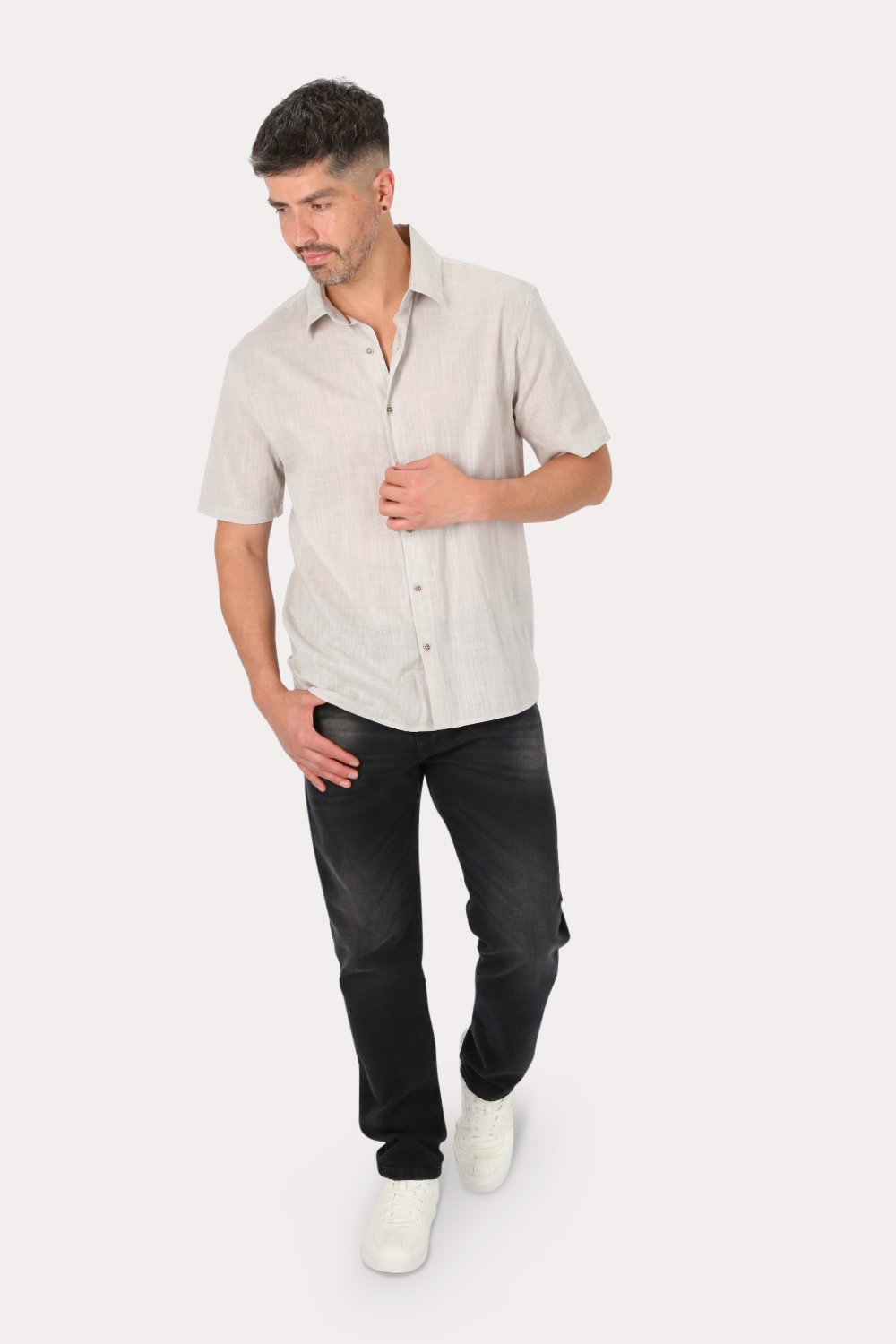 CAMISA MC ALGODON FERRUGEM GRIS GANGSTER - 4