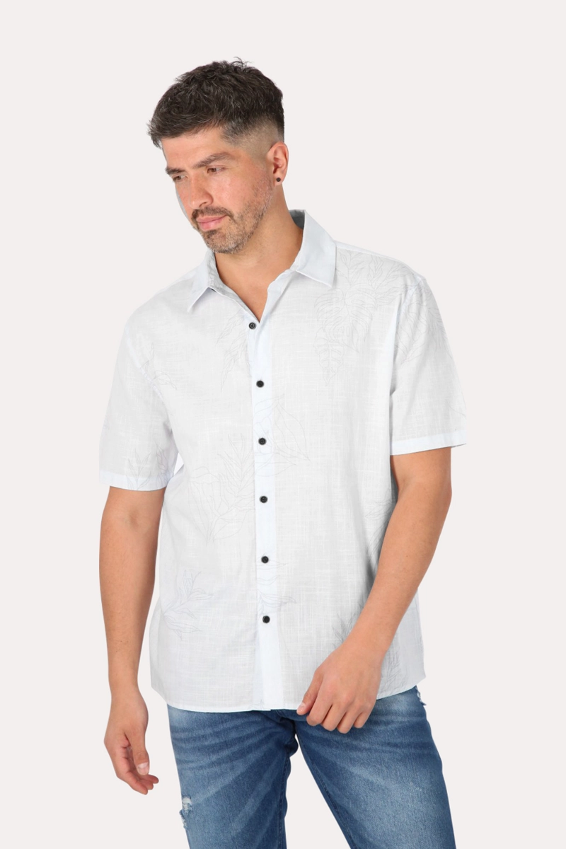 CAMISA MC ALGODON PINA CELESTE GANGSTER - 1