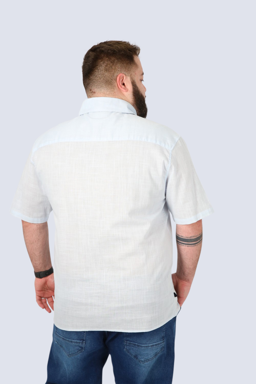 PLUS CAMISA MC ALGODON PINA CELESTE GANGSTER - 2