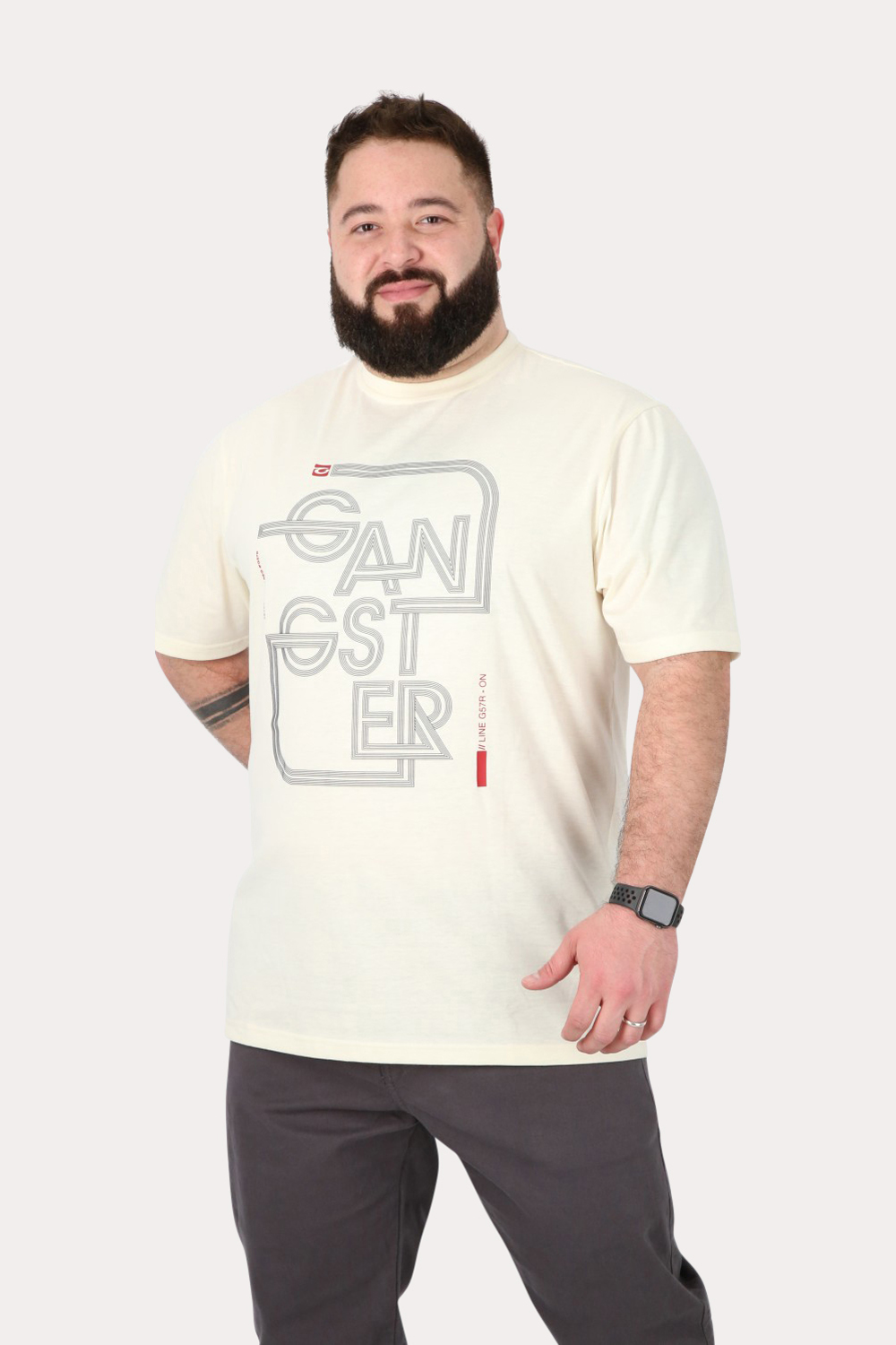 PLUS POLERA MC BASICA ATALAIA BLANCO GANGSTER - 1