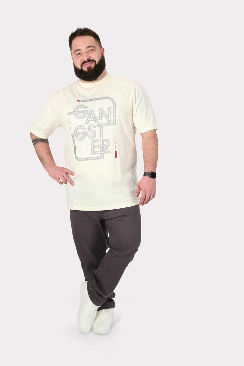 PLUS POLERA MC BASICA ATALAIA BLANCO GANGSTER - 4