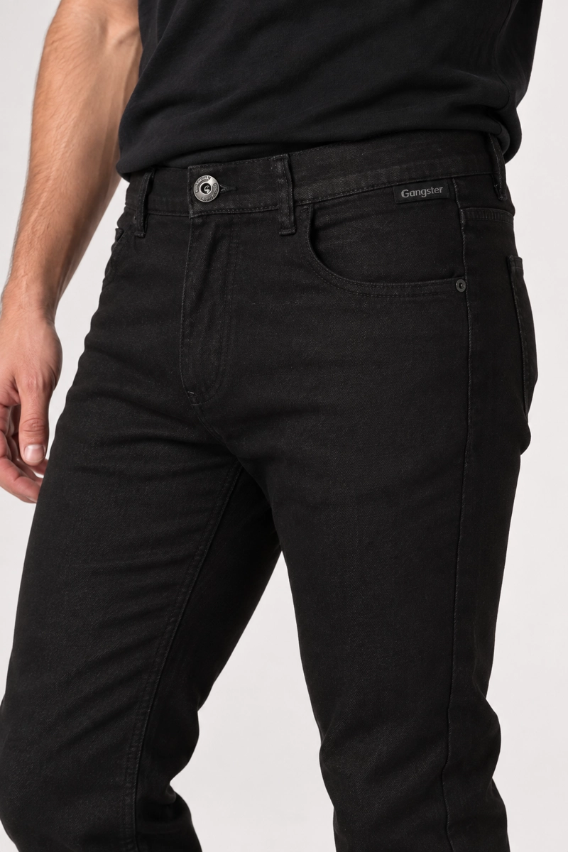 PANTALON HOMBRE GANGSTER NEGRO CANVAS LISO 0 - 3
