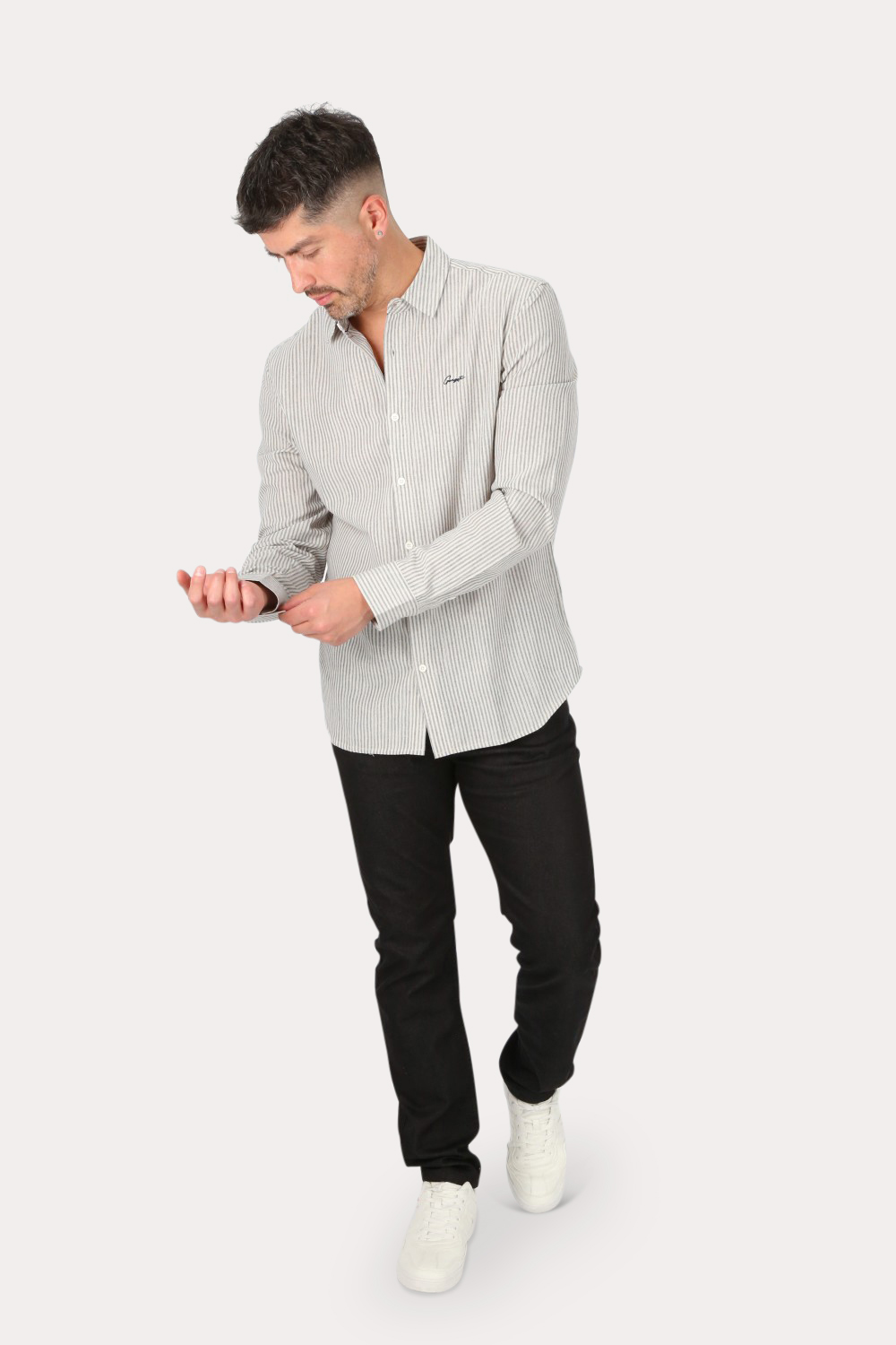 PANTALON HOMBRE GANGSTER NEGRO CANVAS LISO 0 - 4