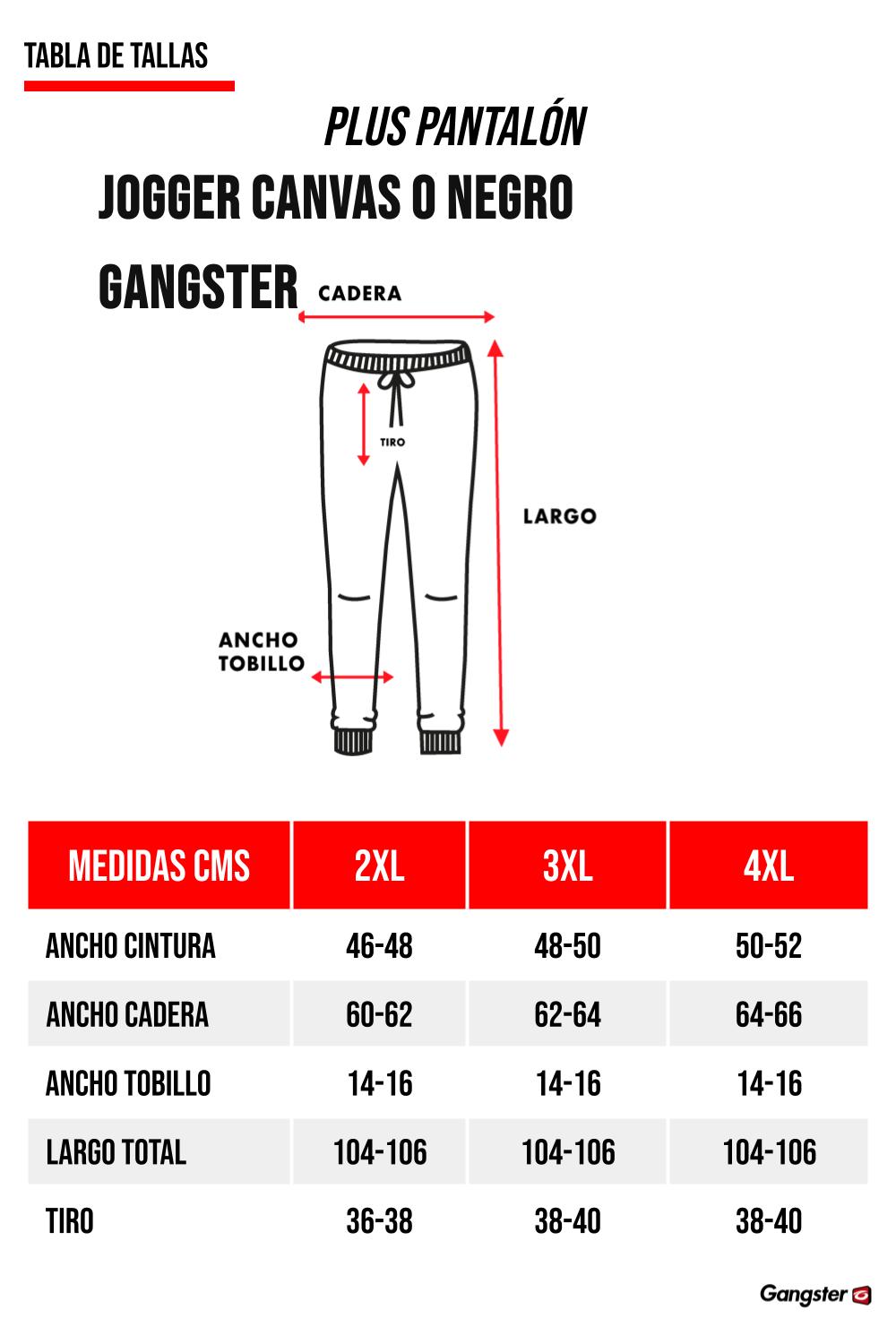 PLUS PANTALON JOGGER CANVAS 0 NEGRO GANGSTER - 5