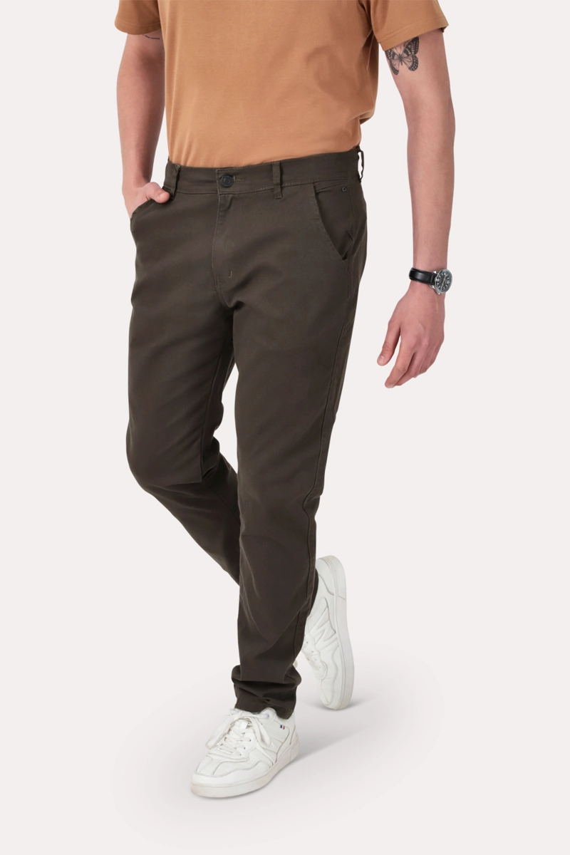 PANTALON HOMBRE GANGSTER VERDE CANVAS LISO 0 - 1