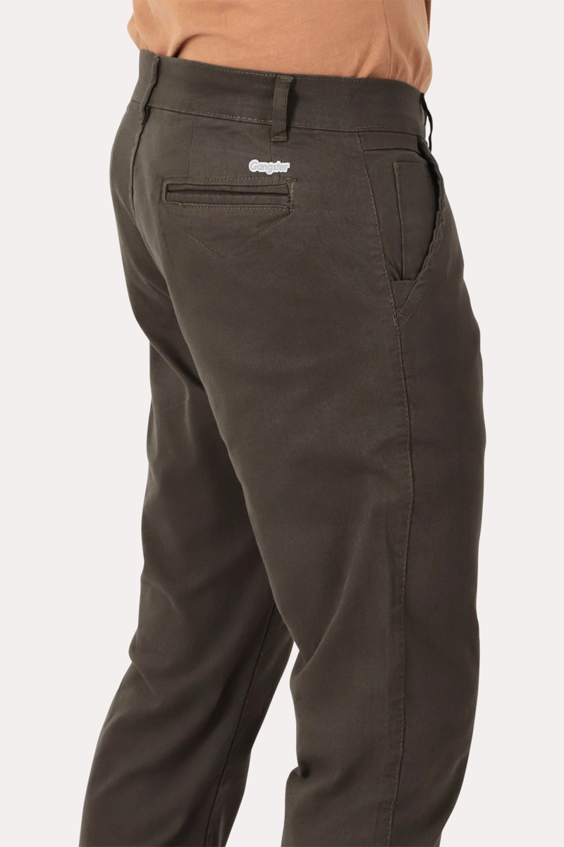 PANTALON HOMBRE GANGSTER VERDE CANVAS LISO 0 - 3