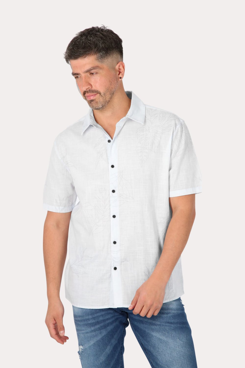 CAMISA MC ALGODON PINA CELESTE GANGSTER - 1