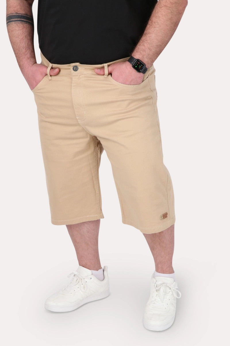 PLUS SHORT BERMUDA CANVAS PALHA CARAMELO GANGSTER - 1