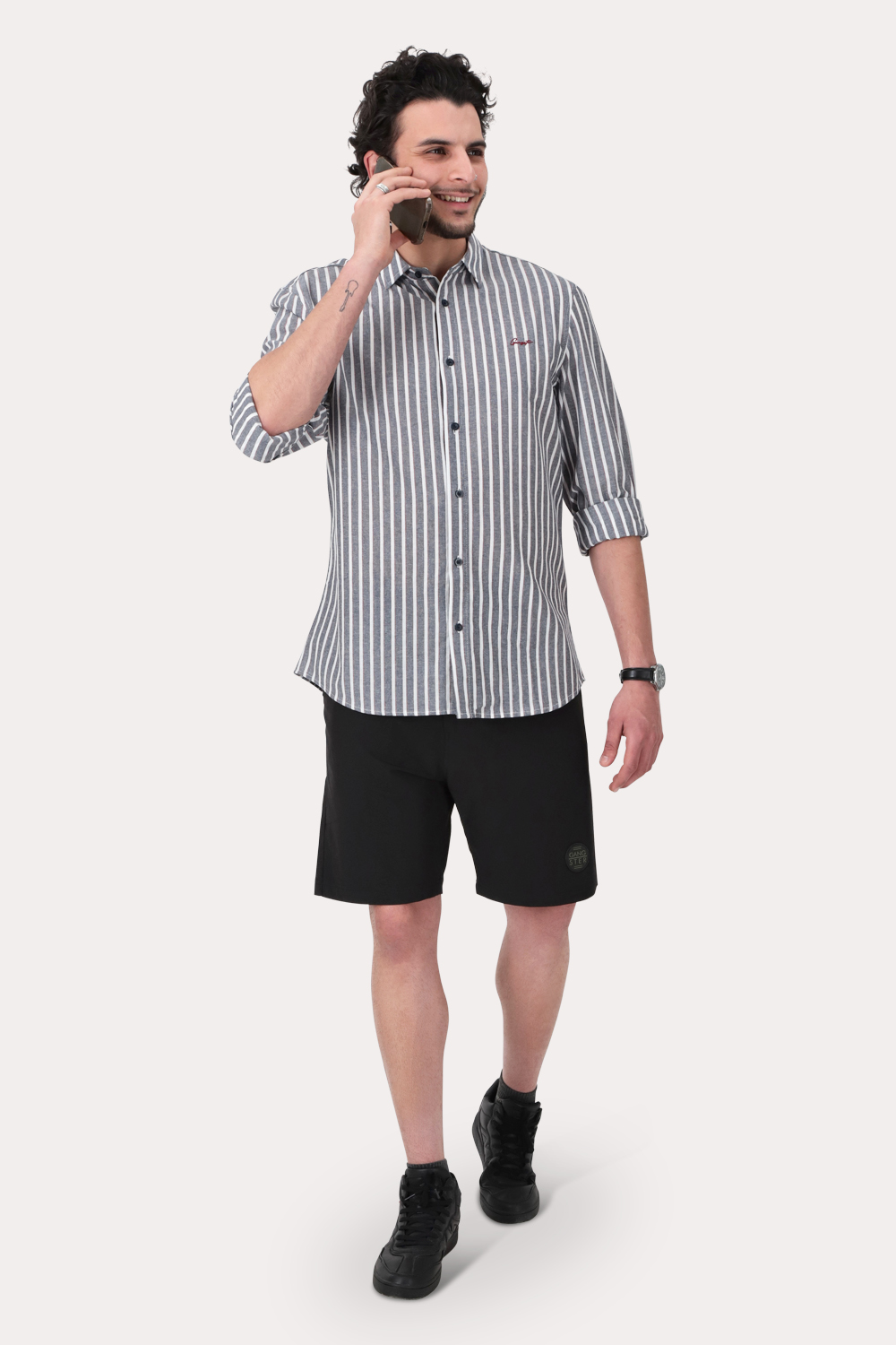 CAMISA ML FAKE LINHO BURITI AZUL GANGSTER - 4