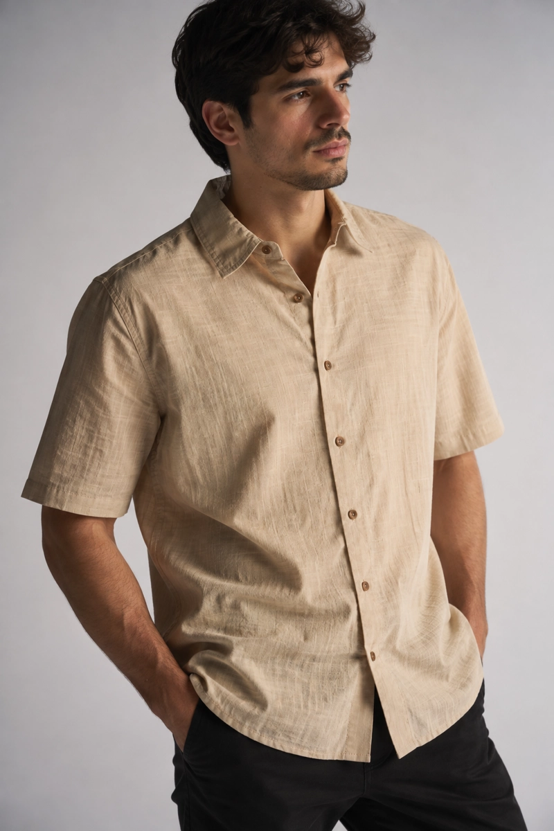CAMISA MC ALGODON IMBE CAFE GANGSTER - 1