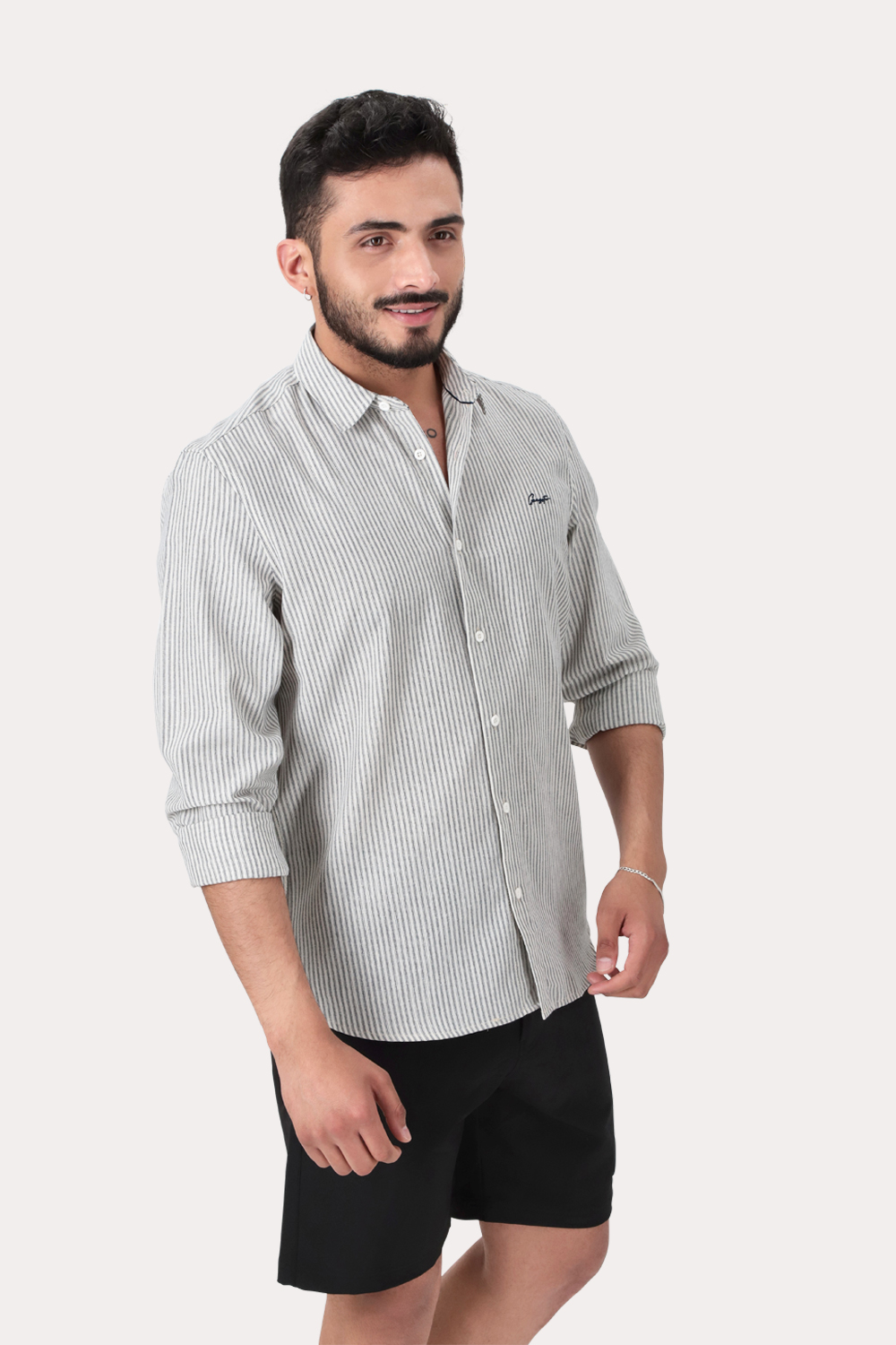 CAMISA ML FAKE LINHO ARARU BLANCO GANGSTER - 1