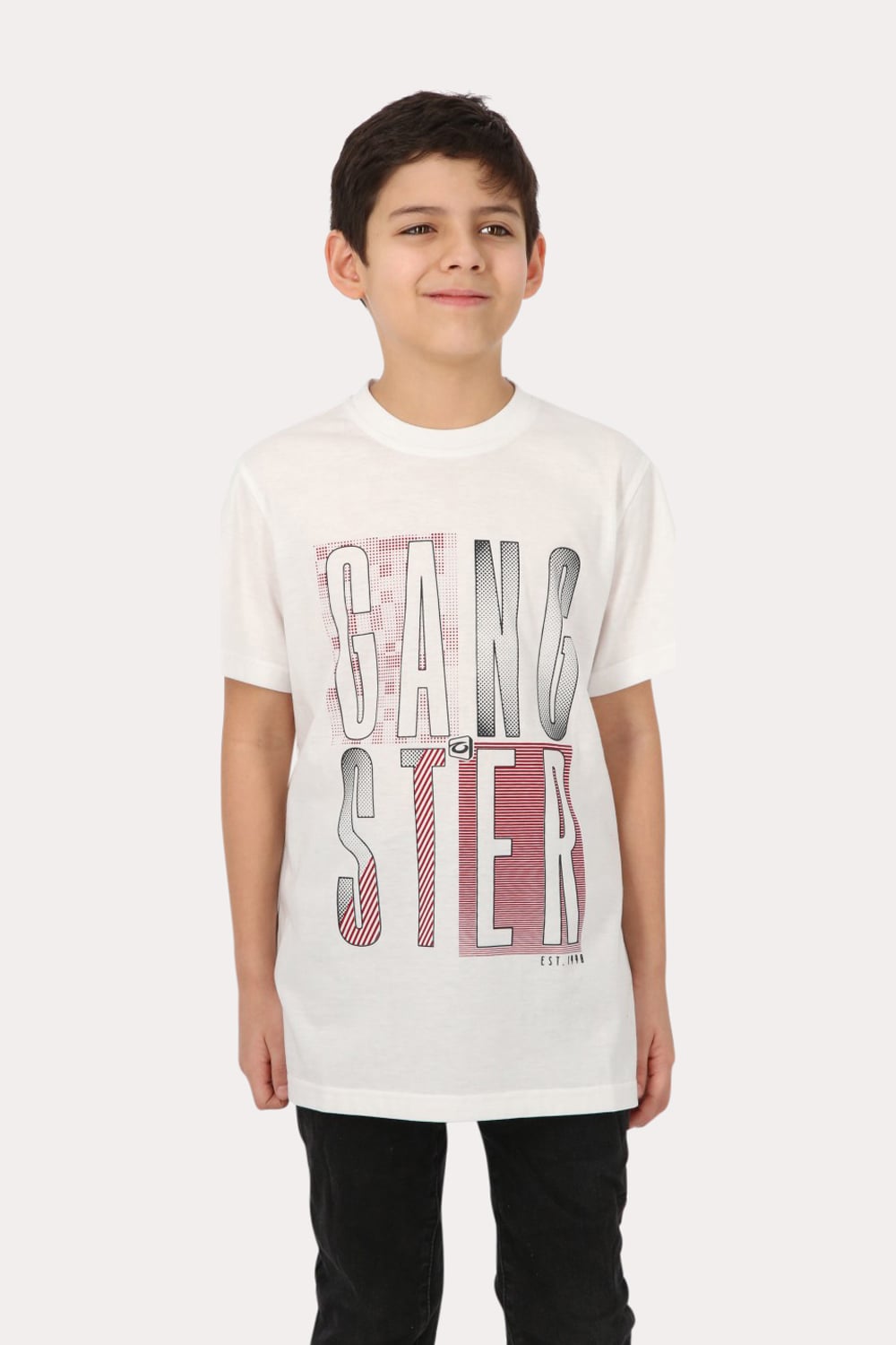 POLERA HOMBRE GANGSTER SANTO TEEN MC BÁSICA BLANCO - 1