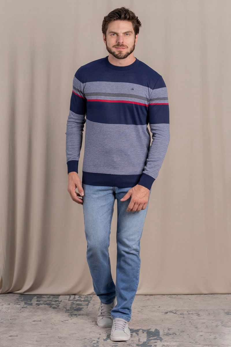 CHALECO  LIVIANO STRIPED AZUL  GANGSTER - 3