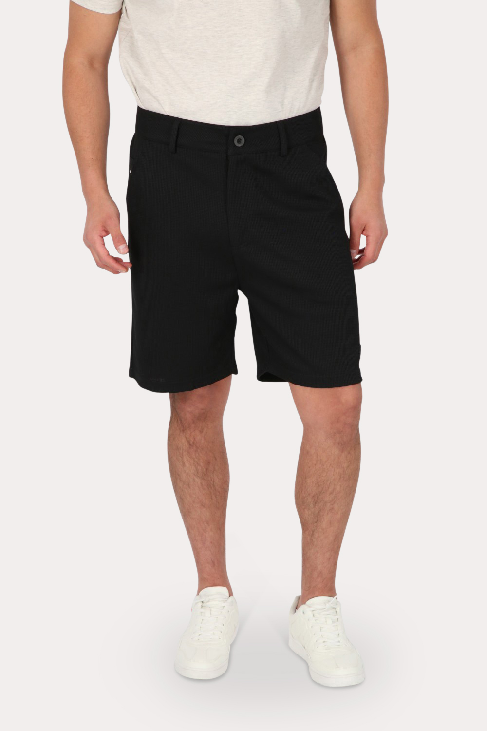 SHORT BERMUDA JOGGER LISO LOOSE NEGRO GANGSTER - 1