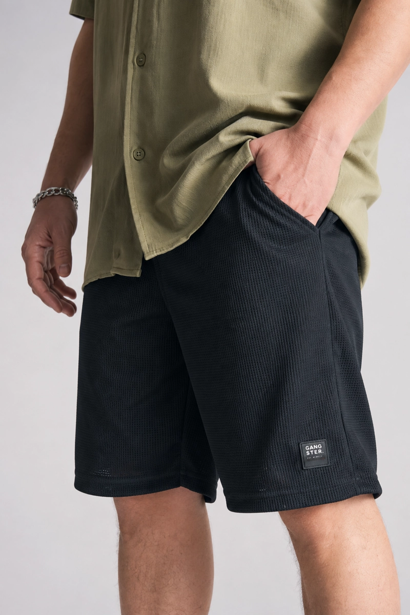 SHORT BERMUDA JOGGER LISO LOOSE NEGRO GANGSTER XL