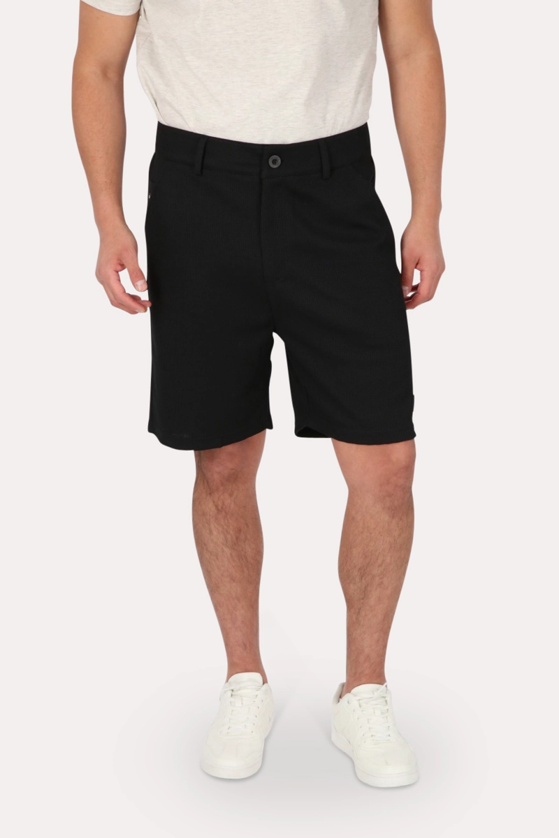 SHORT BERMUDA JOGGER LISO LOOSE NEGRO GANGSTER - 1