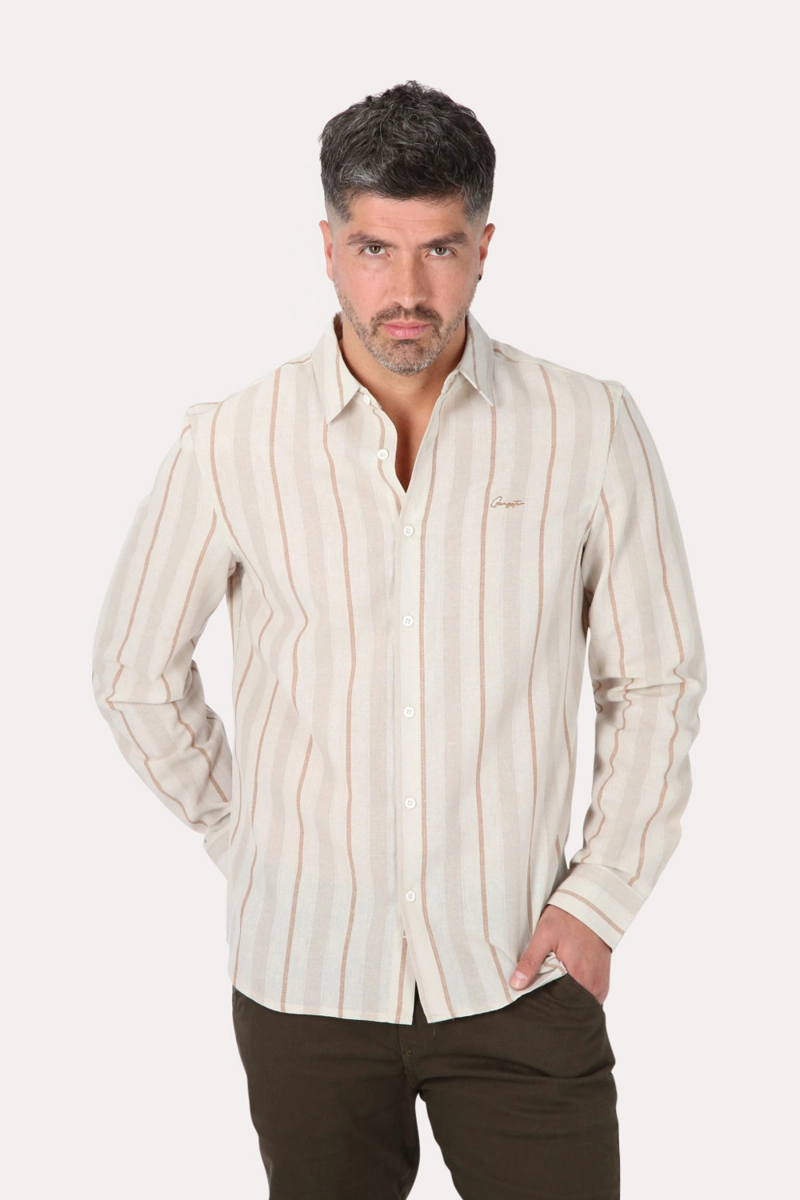 CAMISA ML FAKE LINHO CACTOS BLANCO GANGSTER - 1