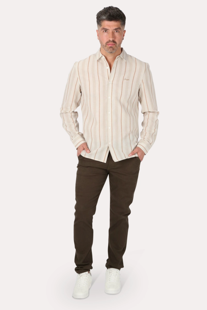 CAMISA ML FAKE LINHO CACTOS BLANCO GANGSTER - 4