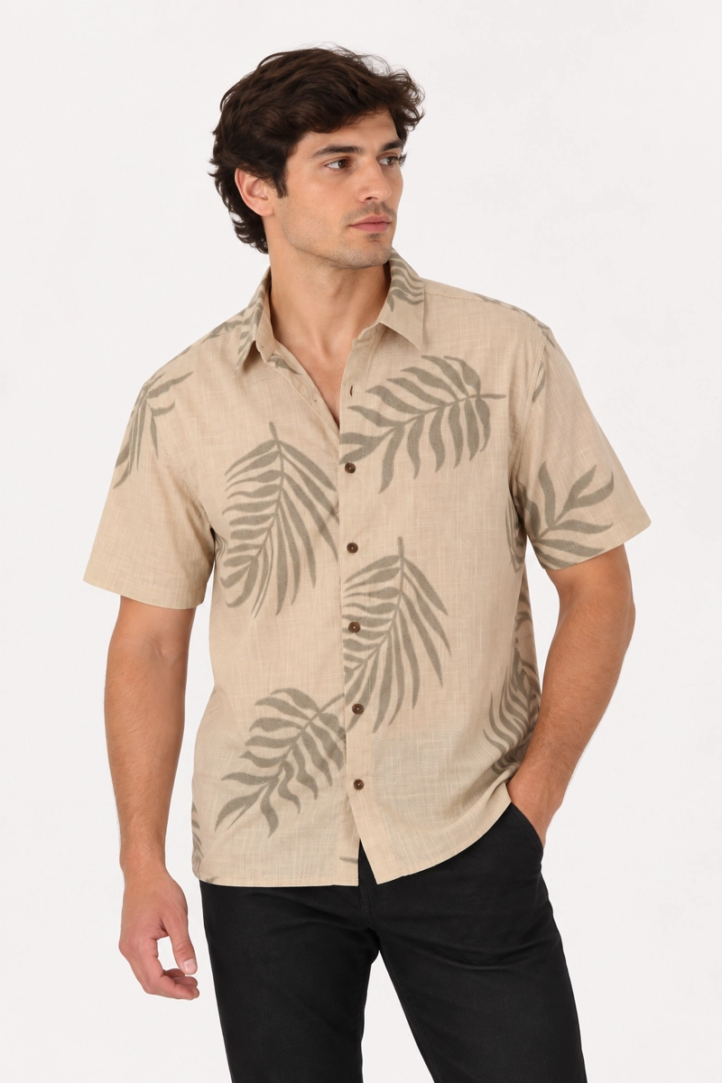 CAMISA MC ALGODON MEIO CAFE GANGSTER - 1