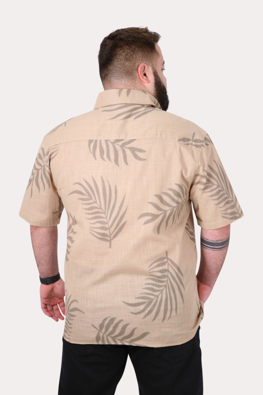 PLUS CAMISA MC ALGODON MEIO CAFE GANGSTER - 2