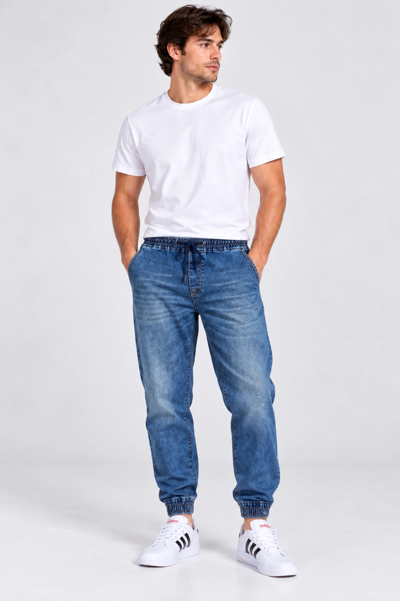 PANTALON HOMBRE GANGSTER AZUL JOGGER DENIM 0 - 4