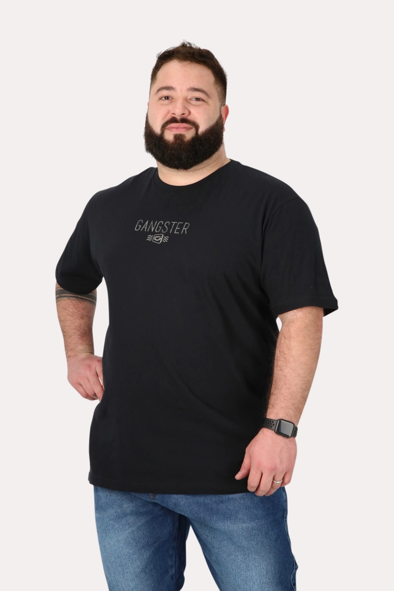 PLUS POLERA MC BASICA FORCE NEGRO GANGSTER - 1