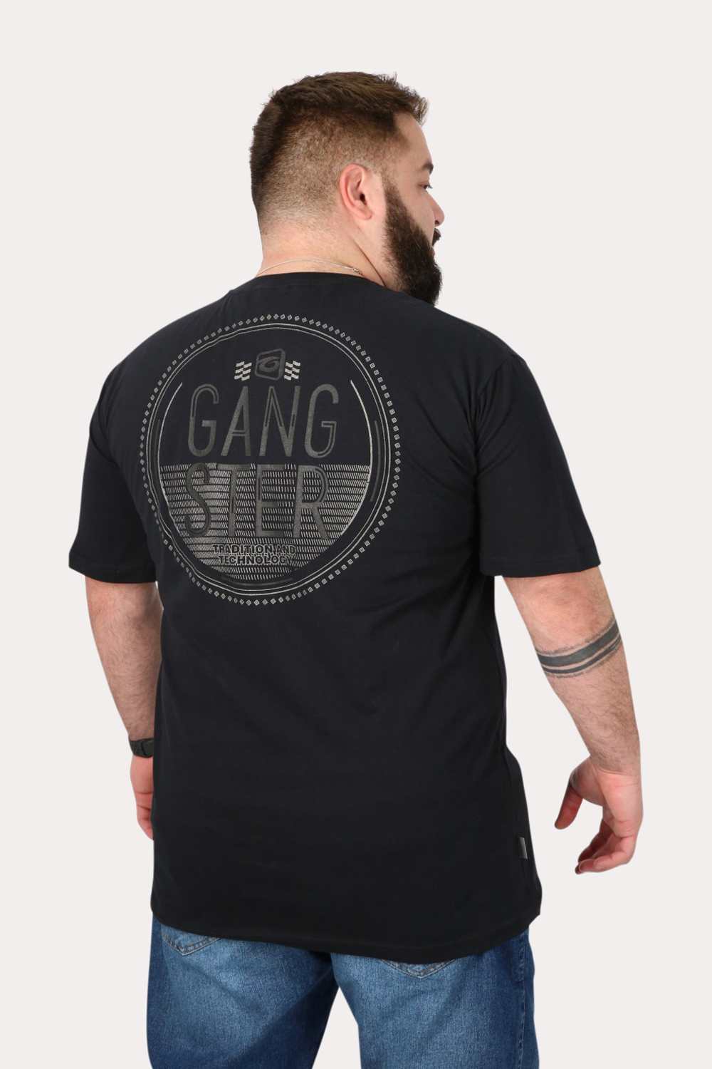PLUS POLERA MC BASICA FORCE NEGRO GANGSTER - 2