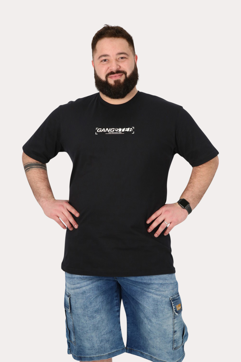 PLUS POLERA MC BASICA RADIANCE NEGRO GANGSTER - 1