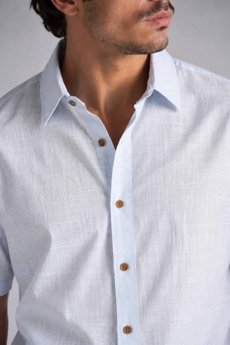 PLUS CAMISA MC ALGODON PINHAL CELESTE GANGSTER - 3