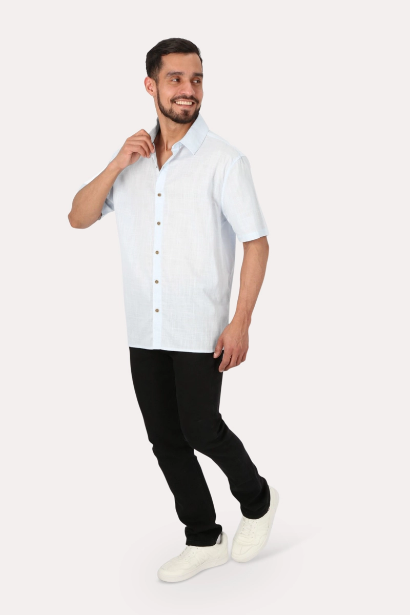 CAMISA MC ALGODON PINHAL CELESTE GANGSTER - 4